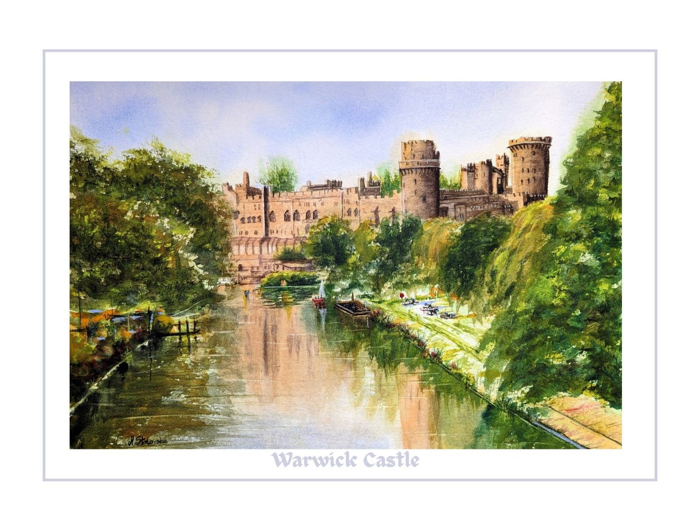 Set of fine art greeting cards featuring castle paintings by Marta Stolarska, printed on premium card