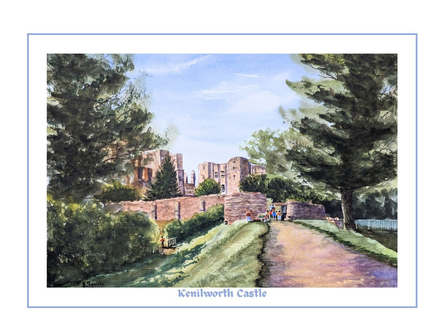 Set of fine art greeting cards featuring castle paintings by Marta Stolarska, printed on premium card