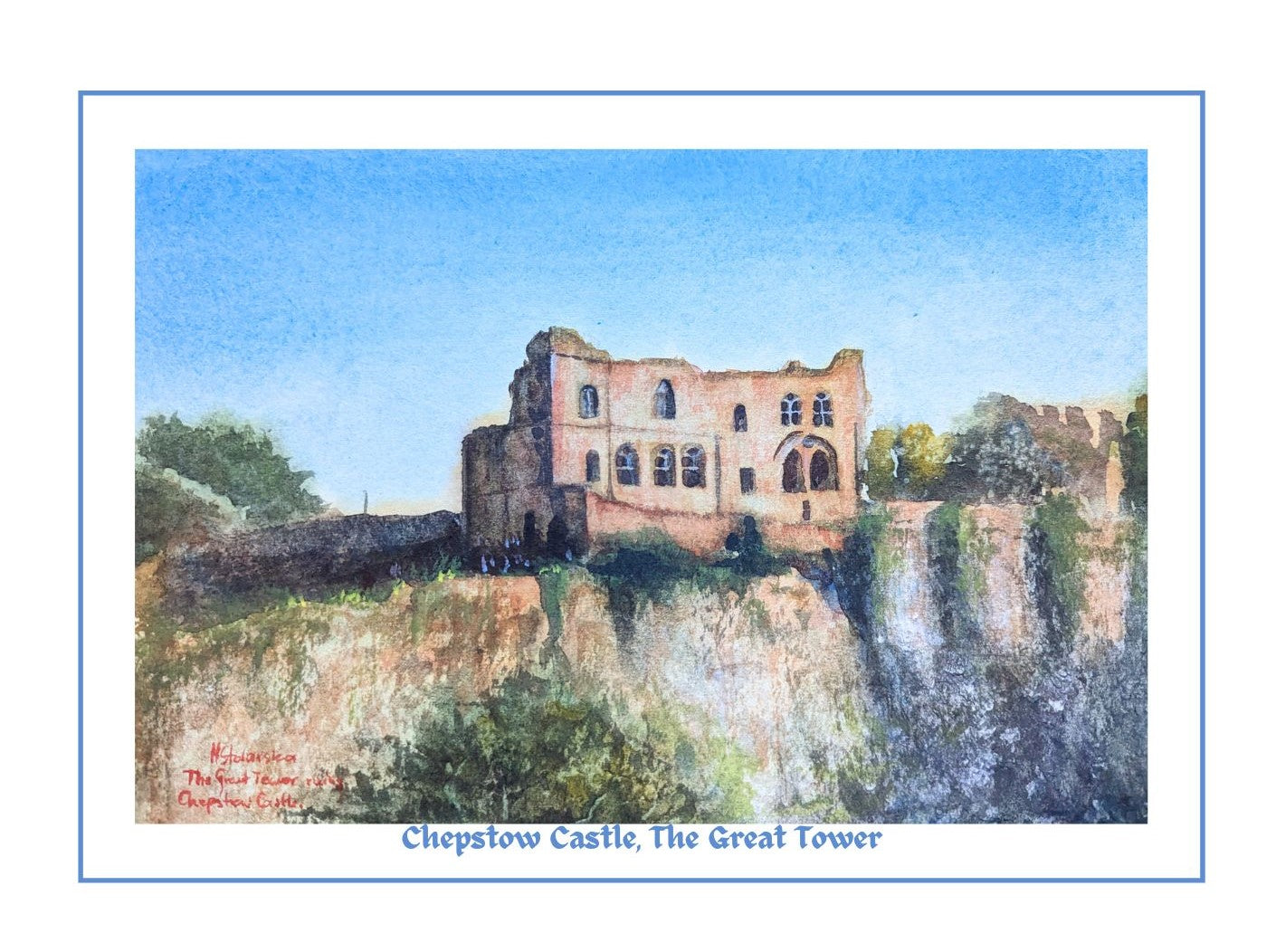 Set of fine art greeting cards featuring castle paintings by Marta Stolarska, printed on premium card