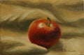Before the Apple Pie original oil still life  apple painting in ornate black wooden frame, approx. 18.5 x 23.5 cm, by Marta Stolarska Fine Art, ready to hang