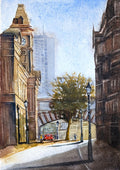 Birmingham Museum and Art Gallery from Edmund Street - limited edition fine art print by Marta Stolarska, based on original watercolour, A4 archival matt paper, edition of 50, hand signed and numbered