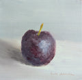 Original oil painting of blue reflections, light and colour of juicy plum