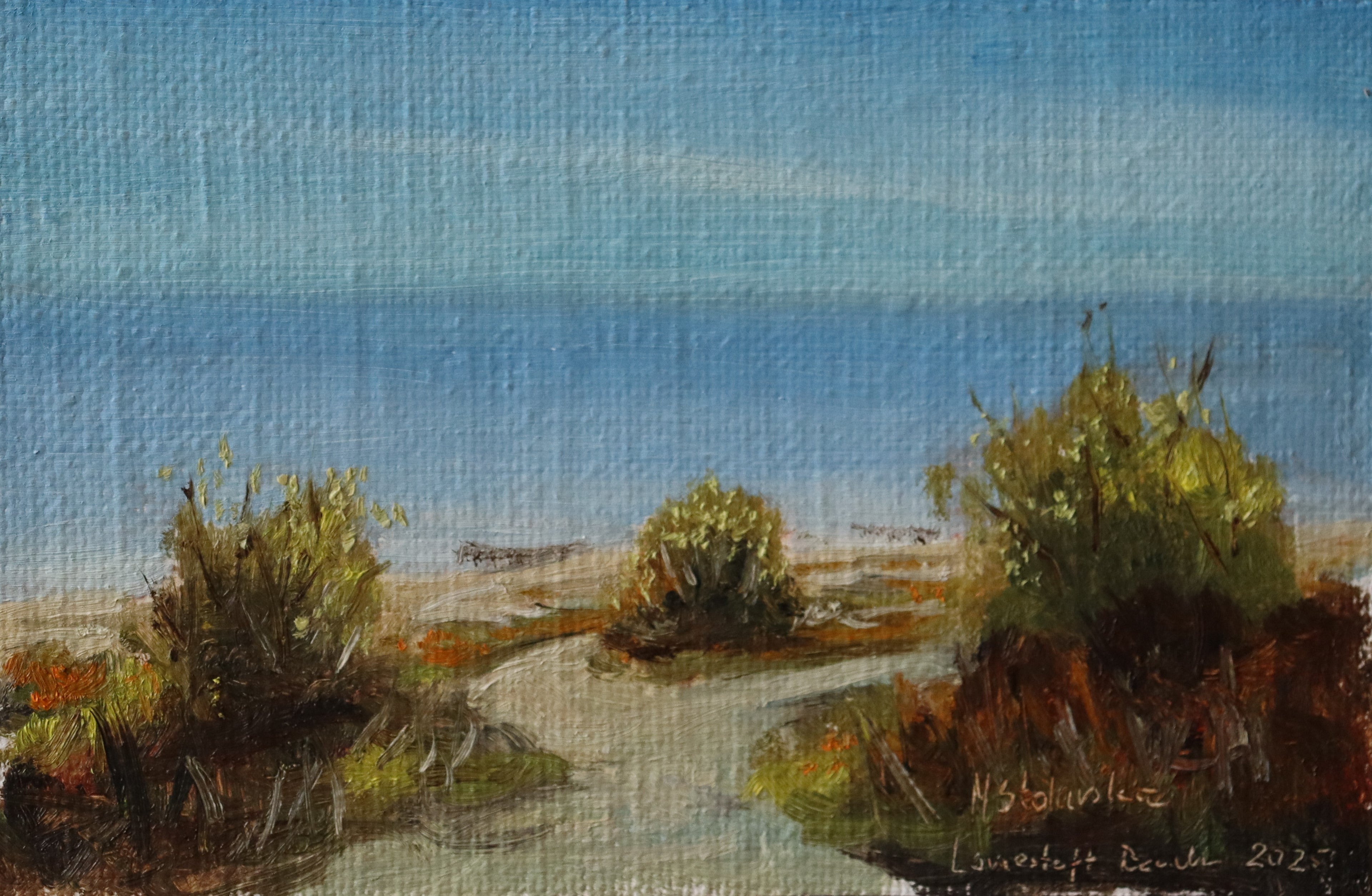 Original oil painting of Corton Sands Suffolk beach, coastal landscape by a local artist  Marta Stolarska Fine Art
