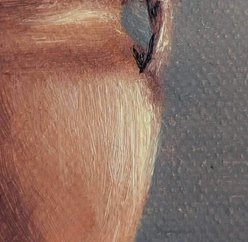 Original oil painting of large terracotta glow, warm terracotta vessel in Mediterranean golden light