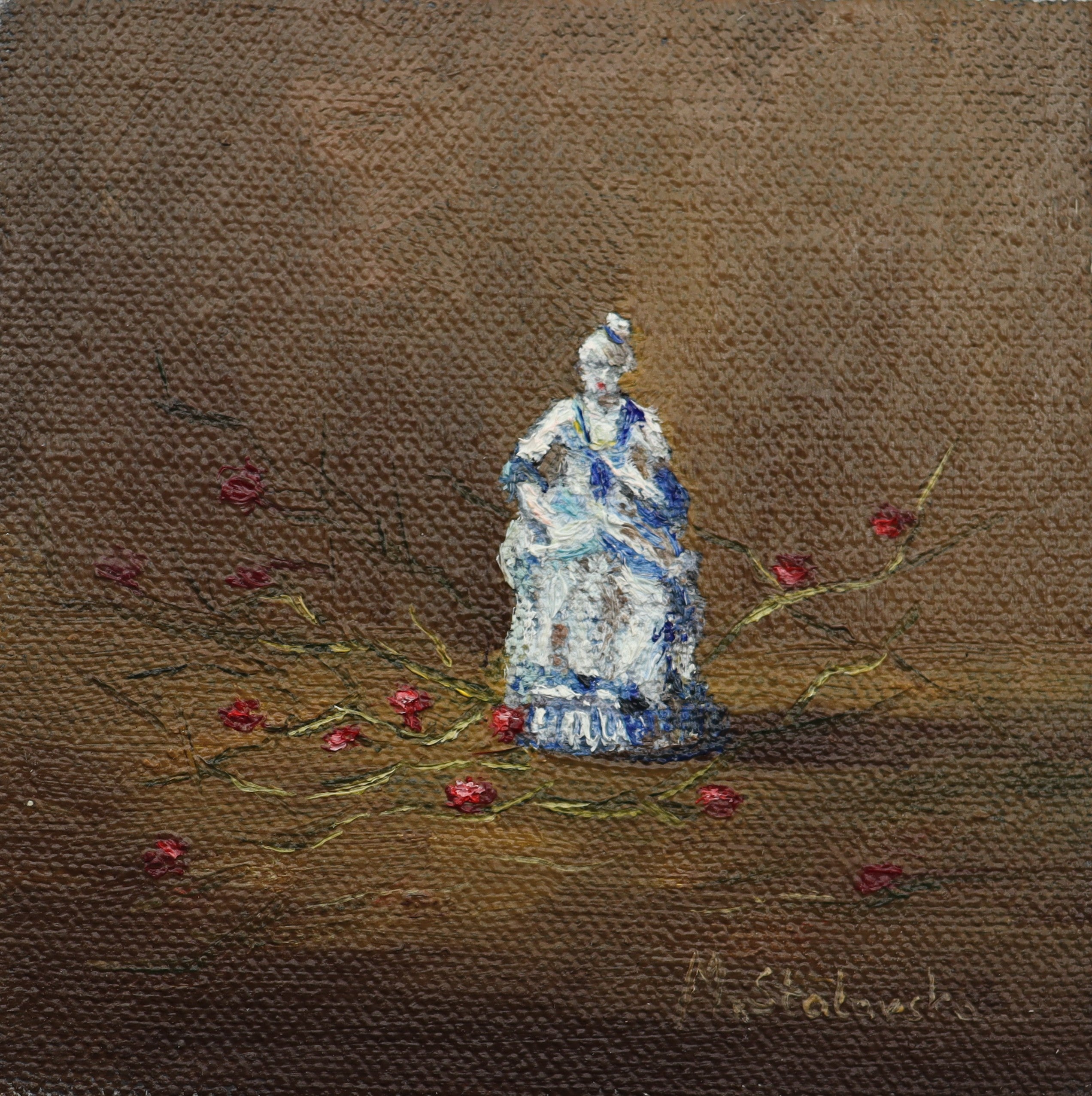 Original oil painting Frozen in Time, still life capturing a moment of quiet beauty and stillness