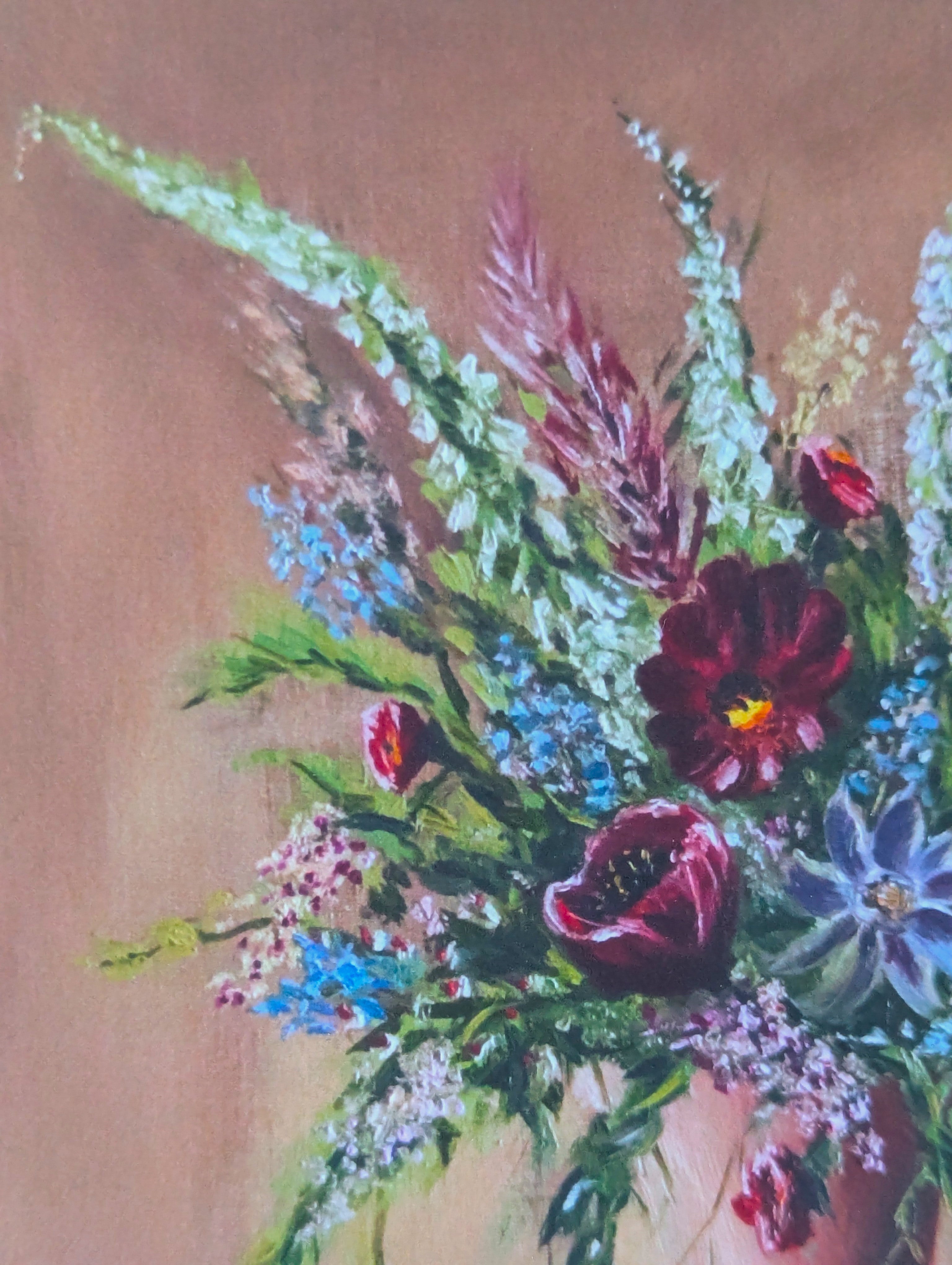 original fine art print close up, of a floral arrangement. High Quality Fine art Print an affordable way of decorating your walls.