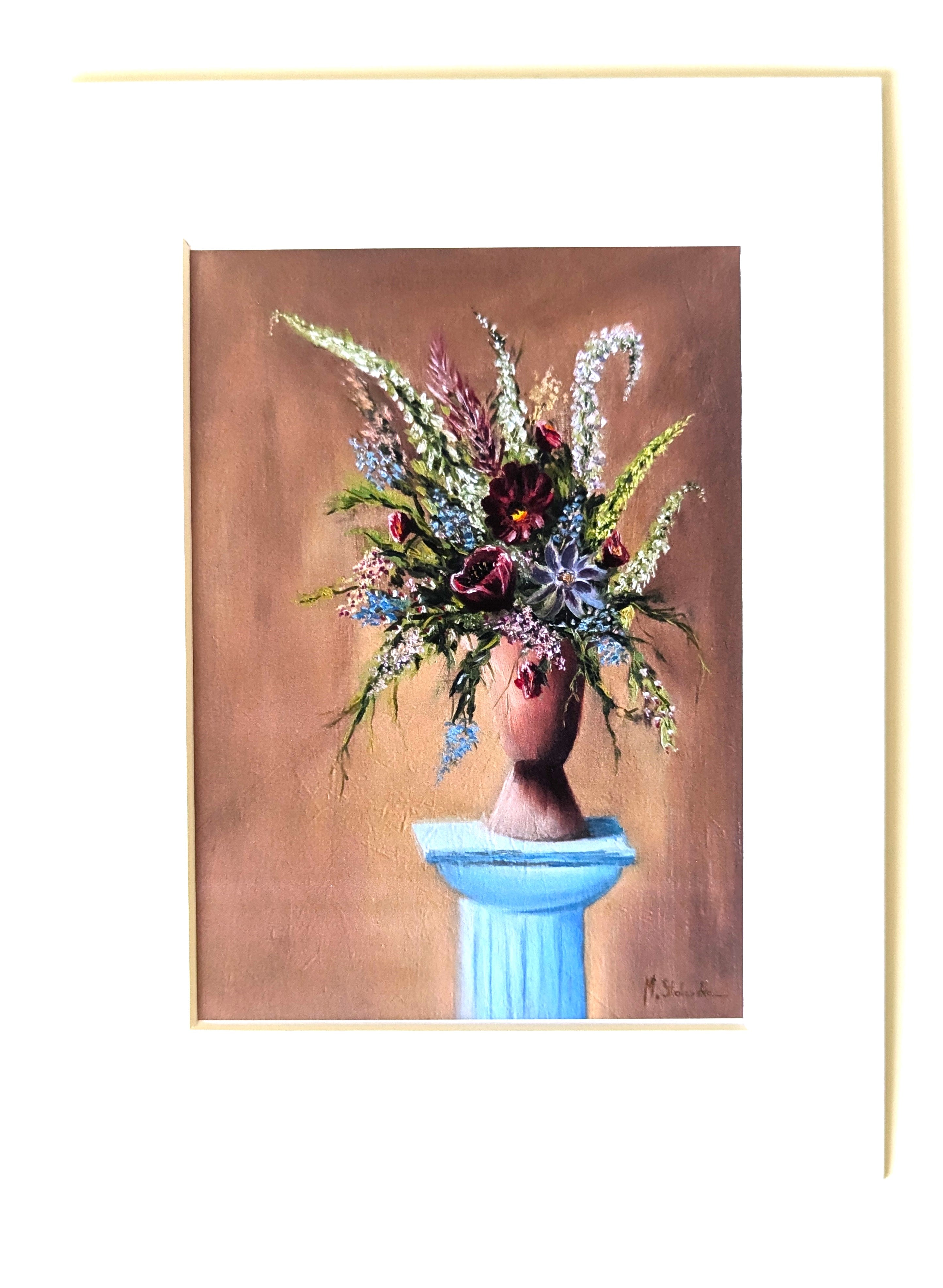 original fine art print, of a floral arrangement. High Quality Fine art Print an affordable way of decorating your walls.