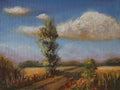 Original oil painting looking towards the east, open landscape with wide sky by Marta Stolarska Fine Art
