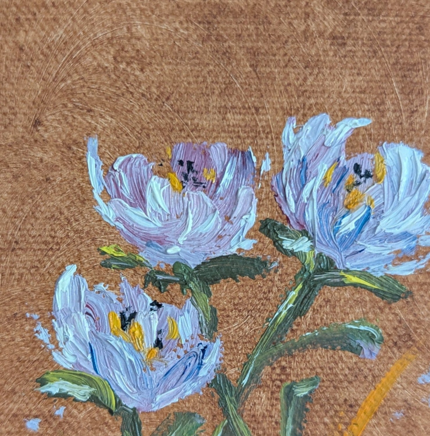 Original oil painting of wildflowers, loose impressionistic floral still life by Marta Stolarska Fine Art